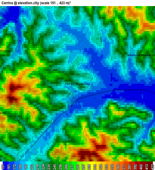 Cerrina elevation map