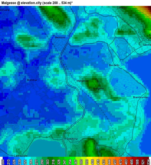 Malgesso elevation map