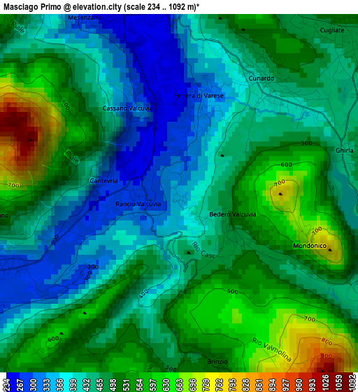 Masciago Primo elevation map