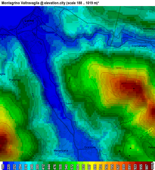 Montegrino Valtravaglia elevation map