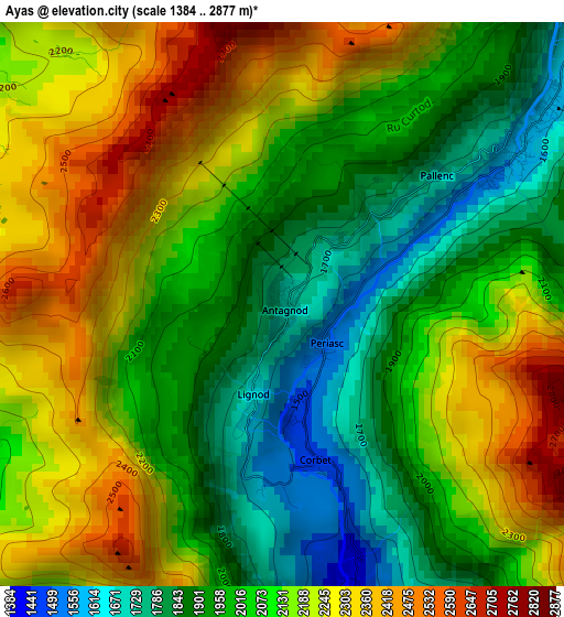 Ayas elevation map