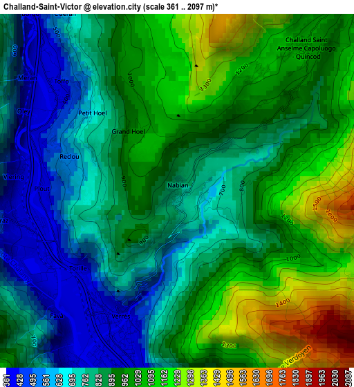 Challand-Saint-Victor elevation map