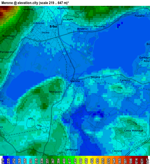 Merone elevation map