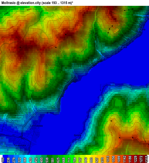 Moltrasio elevation map