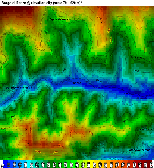 Borgo di Ranzo elevation map