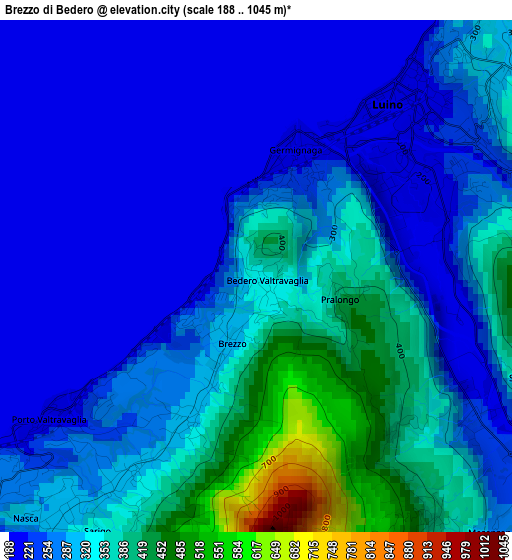 Brezzo di Bedero elevation map