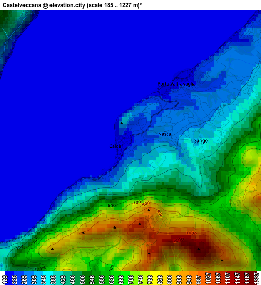 Castelveccana elevation map