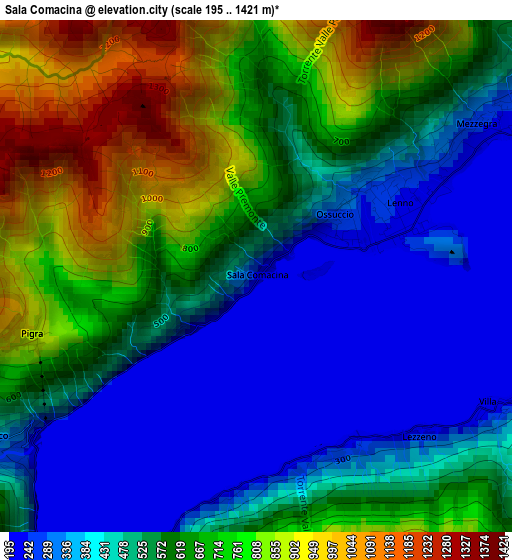 Sala Comacina elevation map