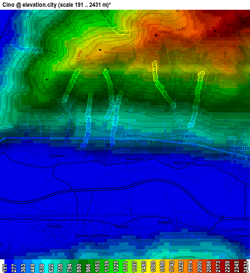 Cino elevation map