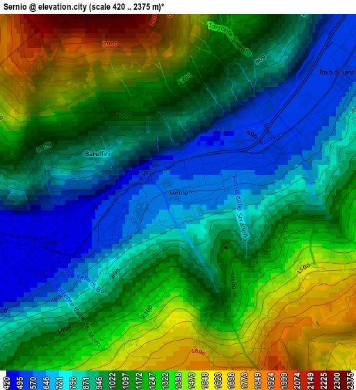 Sernio elevation map