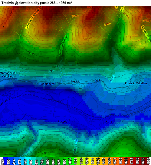 Tresivio elevation map