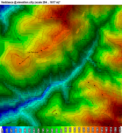 Veddasca elevation map