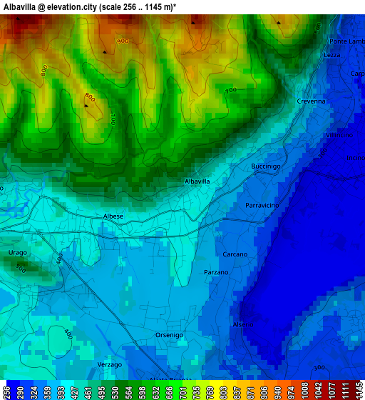 Albavilla elevation map