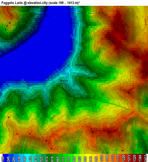 Faggeto Lario elevation map