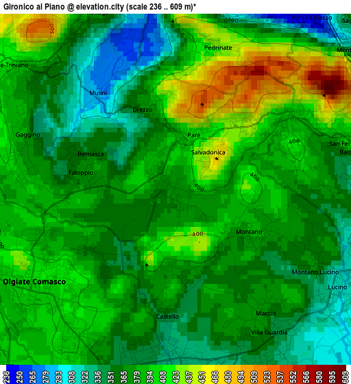 Gironico al Piano elevation map