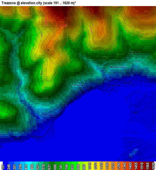 Trezzone elevation map