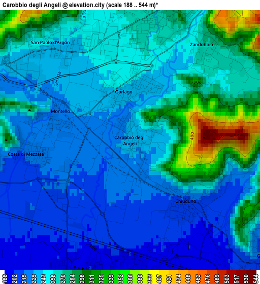 Carobbio degli Angeli elevation map