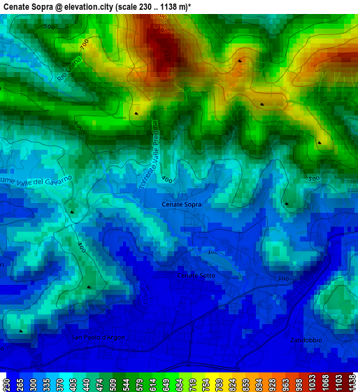 Cenate Sopra elevation map