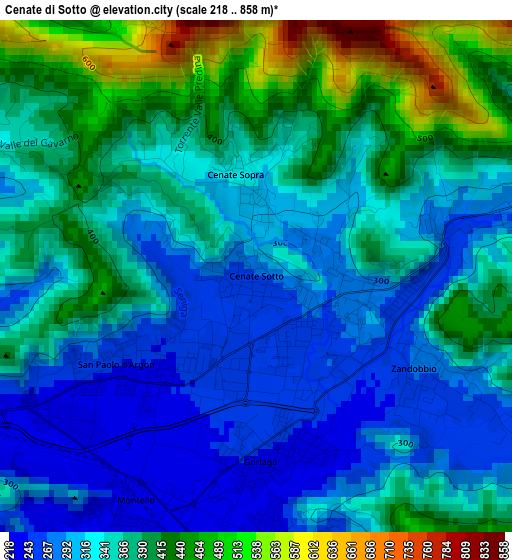 Cenate di Sotto elevation map