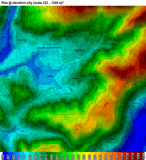 Peia elevation map