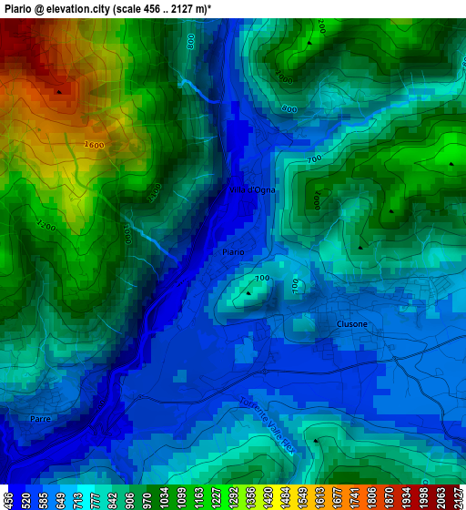 Piario elevation map