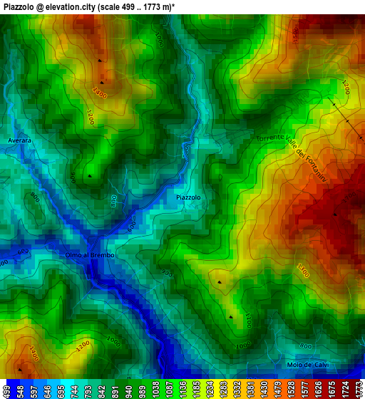 Piazzolo elevation map