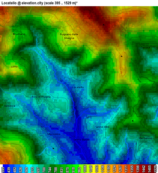 Locatello elevation map
