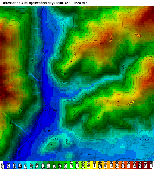 Oltressenda Alta elevation map