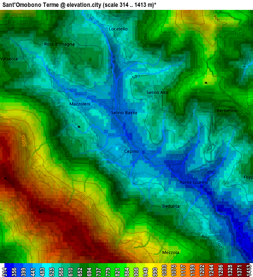 Sant'Omobono Terme elevation map