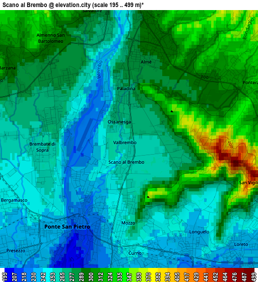 Scano al Brembo elevation map