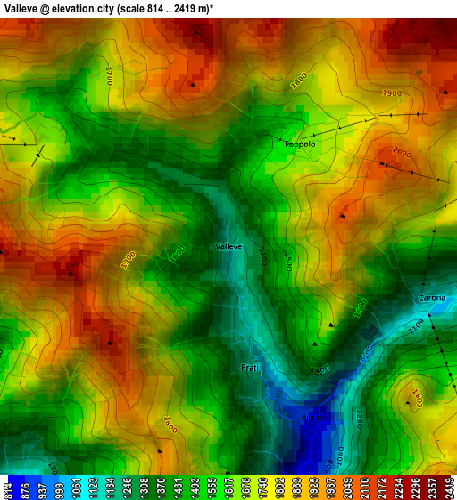 Valleve elevation map