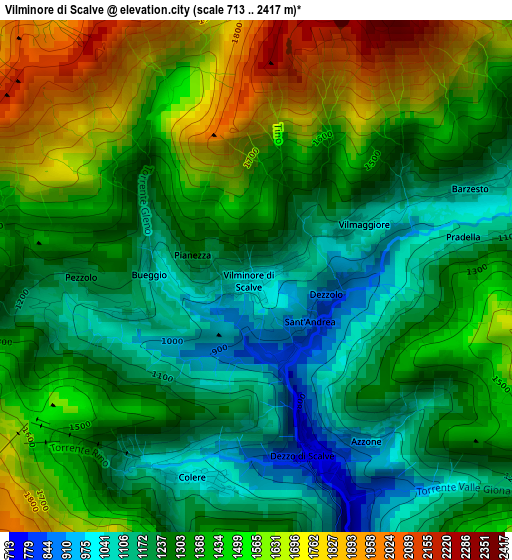 Vilminore di Scalve elevation map