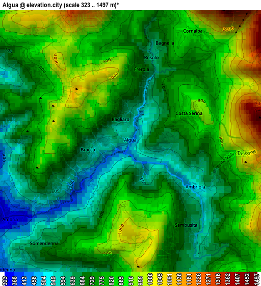 Algua elevation map