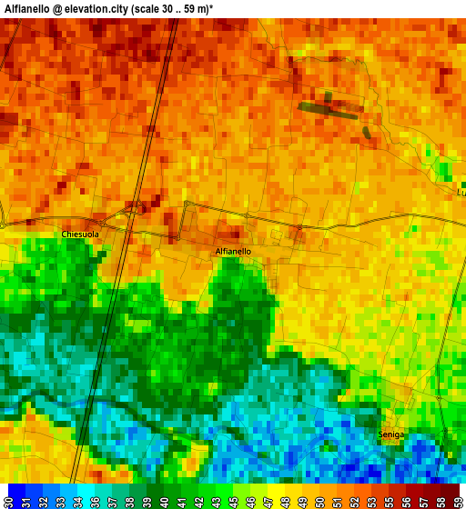 Alfianello elevation map