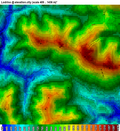 Lodrino elevation map