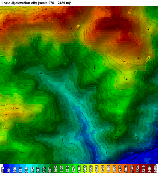 Lozio elevation map