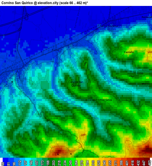 Corvino San Quirico elevation map