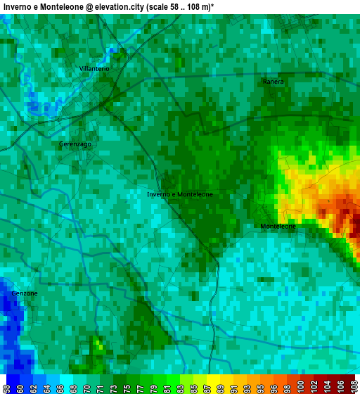 Inverno e Monteleone elevation map