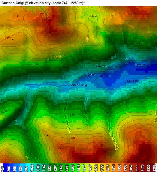 Corteno Golgi elevation map