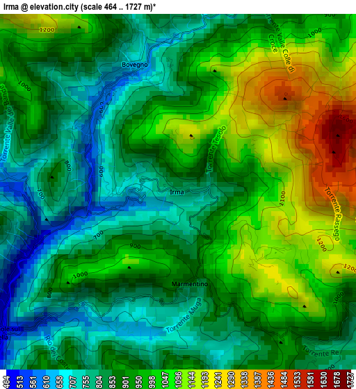 Irma elevation map