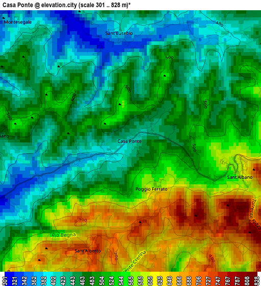 Casa Ponte elevation map