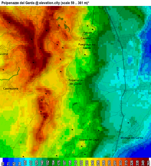 Polpenazze del Garda elevation map