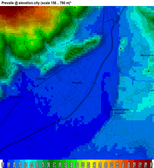 Prevalle elevation map