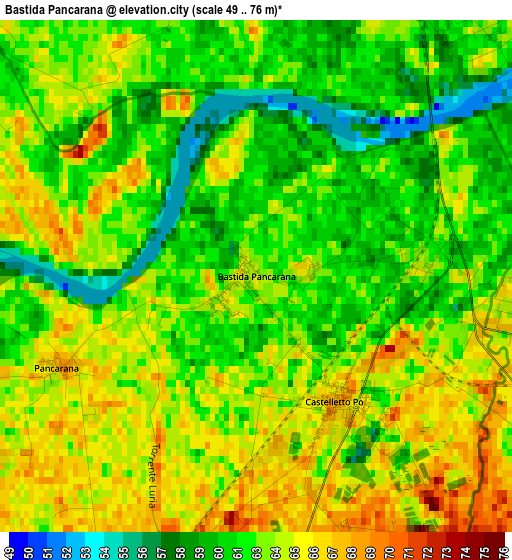 Bastida Pancarana elevation map