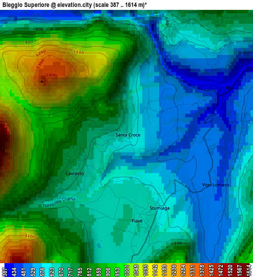 Bleggio Superiore elevation map