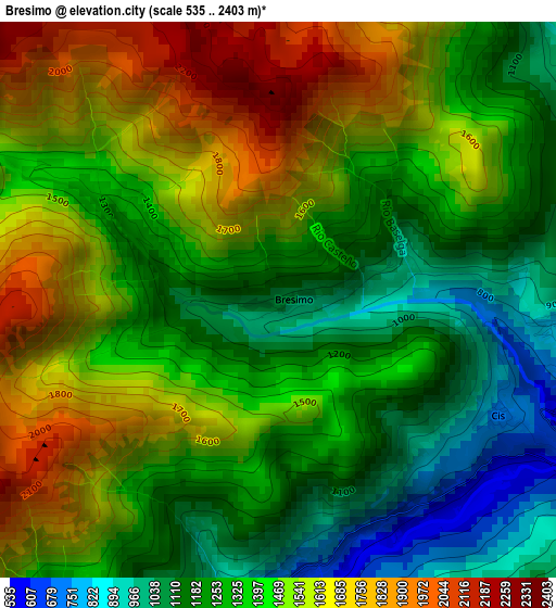 Bresimo elevation map