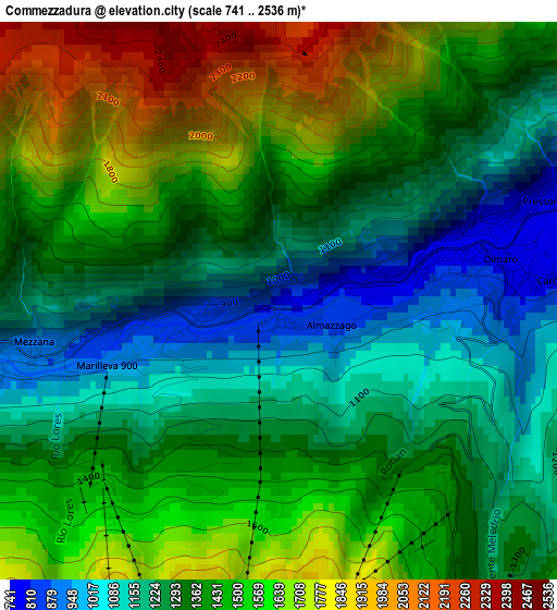 Commezzadura elevation map