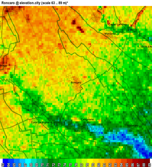 Roncaro elevation map