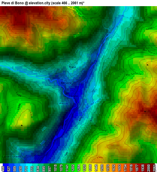 Pieve di Bono elevation map