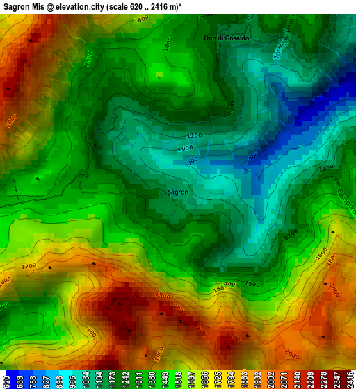 Sagron Mis elevation map